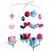Baby Crib Mobile Blue Red Pink Tulip Handmade Musical Mobile Baby Shower Gift Nursery Decor