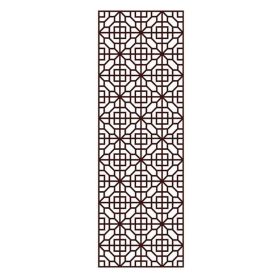 Imitation Redwood Lattice Window Film No Glue Frosted Glass Window Film Chinese Style Sliding Door Static Window Film; 15x39 inch