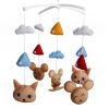 Crib Mobile with Cute Animals, Baby Newborn Crib Mobile Toy, Colorful Decor