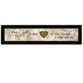 "Love of Nature Kitchen / Heart of Then Home" by Artisan Trendy Decor 4U; Ready to Hang Framed Print; Black Frame