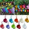 1.8lbs Colorful Metal Hanging Flower Pots with Drainage Hole