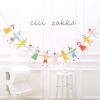 1 SET Kids Hand in Hand Banner Paper Garland Hanging Bunting Birthday Party Decor DIY