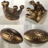 Retro Rugby and Crown Drawer Knobs for Boys Girls Room Decoration, Bronze, One Pair