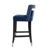 Suede Velvet Barstool with nailheads Living Room Chair 2 pcs Set - 26 inch