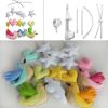 Green Blue Pink Birds Yellow Stars Hearts Handmade Baby Crib Mobile Infant Musical Mobile Boys Girls Nursery Hanging Toy