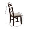 2 PCS Retro Dining Chair Rustic Rubberwood Dining Upholstered Chair with High Backrest Cushion for Small Space Kitchen Cream and Dark Cappuccino