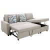 Grey Flannelette 2-Piece Couch Living Room Sofabed