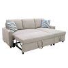 Grey Flannelette 2-Piece Couch Living Room Sofabed