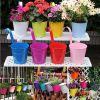 1.8lbs Colorful Metal Hanging Flower Pots with Drainage Hole