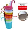 1.8lbs Colorful Metal Hanging Flower Pots with Drainage Hole