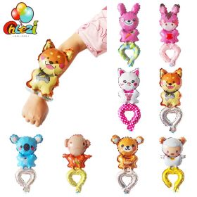 20pcs Cartoon Animal Wrist Balloons Rabbit Sheep Monkey Hand Wearing Air Balloon Kids Toys Birthday Party Decoration Baby Shower (Color: Dog)