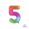 1PCS 40inch New Rainbow Number Foil Balloons Happy Birthday Wedding Party Decoration Adult Colorful Unicorn Globos Kids Gift