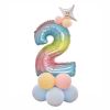 1 SET Rainbow Aluminium Foil Number Balloons 0-9 Birthday Party Anniversary Party Decor Globo Kids figure Air Ball Supplies