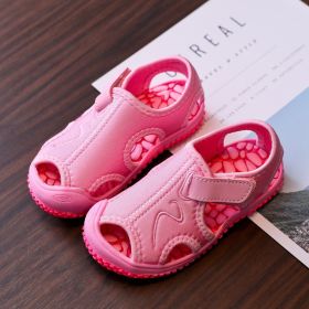 Kids Sandals for Girls Boys Summer Breathable Baby Children Beach Shoes Eu Size 21-32 (Size: 22-insole 14cm, Color: New Pink)