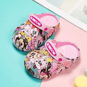 Summer baby shoes sandals boys girls beach shoes breathable soft fashion sports shoes high quality Cartoon kids shoes (Size: 28, Color: 8026pink)