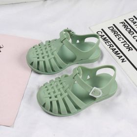 Summer Children Sandals Baby Girls Soft Non-slip Princess Shoes Kids Candy Jelly Beach Shoes Boys Casual Roman Toddler Slippers (Size: 29-insole 16.5cm, Color: green)