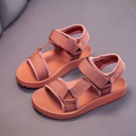 Kids Sandals for girls boys Fashion Summer Toddler Baby Beach Shoes Flat Infant Children Sport Shoes Sneakers Girl Boy Sandals (Size: 22-insole 14cm, Color: Brown)
