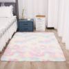 1pc, Tie-Dyed Plush Shag Furry Area Rug for Bedroom, Living Room, Nursery, and Kids Room