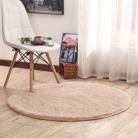 Round Rug for Bedroom, Fluffy Round Circle Rug for Kids Room (Size: 160x160cm, Color: Khaki)