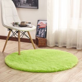 Round Rug for Bedroom, Fluffy Round Circle Rug for Kids Room (Size: 120x120cm, Color: green)