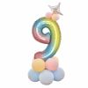 1 SET Rainbow Aluminium Foil Number Balloons 0-9 Birthday Party Anniversary Party Decor Globo Kids figure Air Ball Supplies