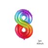 40inch New Rainbow Number Foil Balloons Happy Birthday Wedding Party Decoration Adult Colorful Unicorn Globos Kids Gift